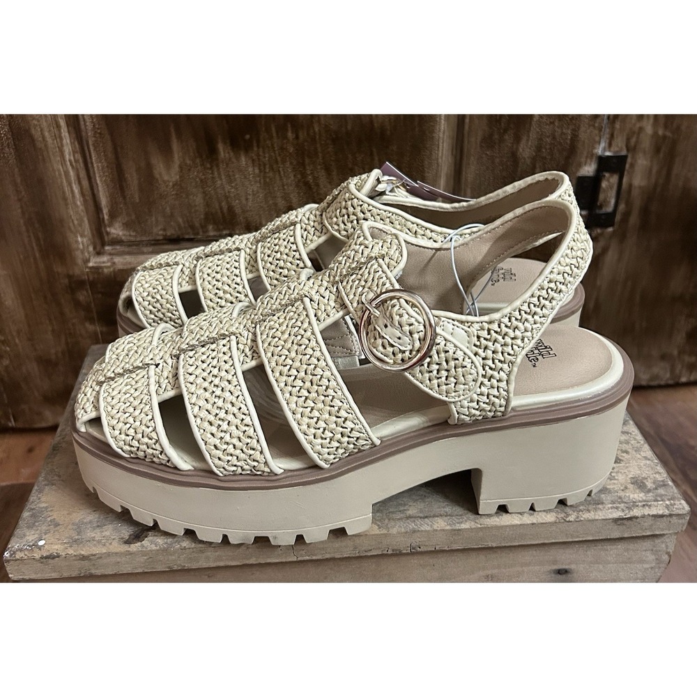 Women's Elide Raffia Fisherman Platform Heels with Memory Foam Insole - Wild
